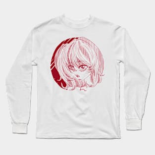 Anime Girl Yandere - Blood Red Long Sleeve T-Shirt